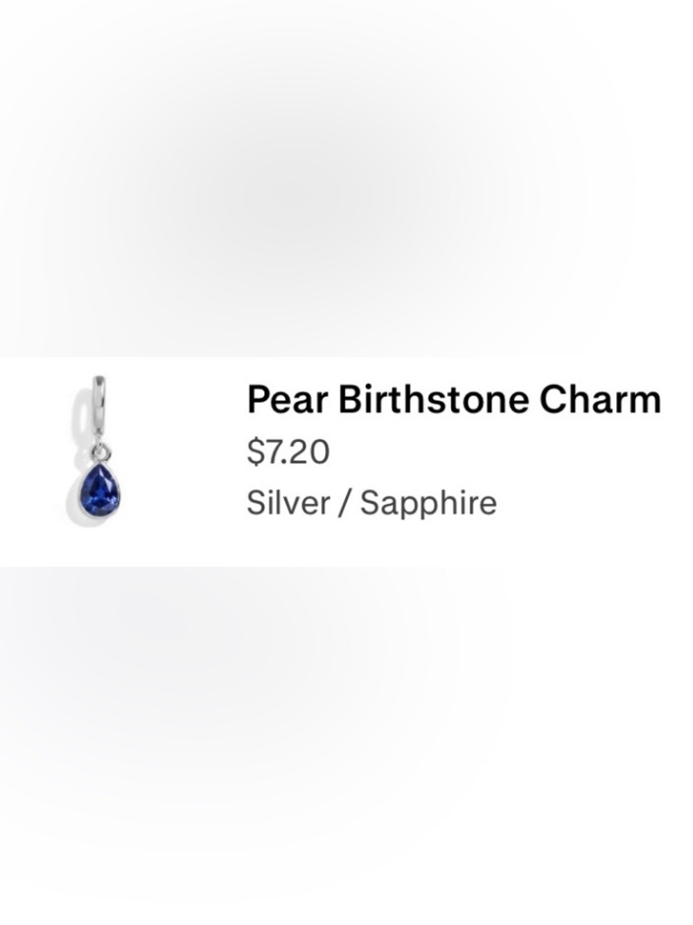 Wear Felicity - Pear Birthstone Charm Pendant in Silver with Sapphire Accent
